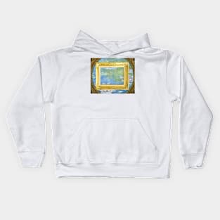 Claude Monet's Water Lilies (1908) famous painting landscape GOLD FRAME Kids Hoodie